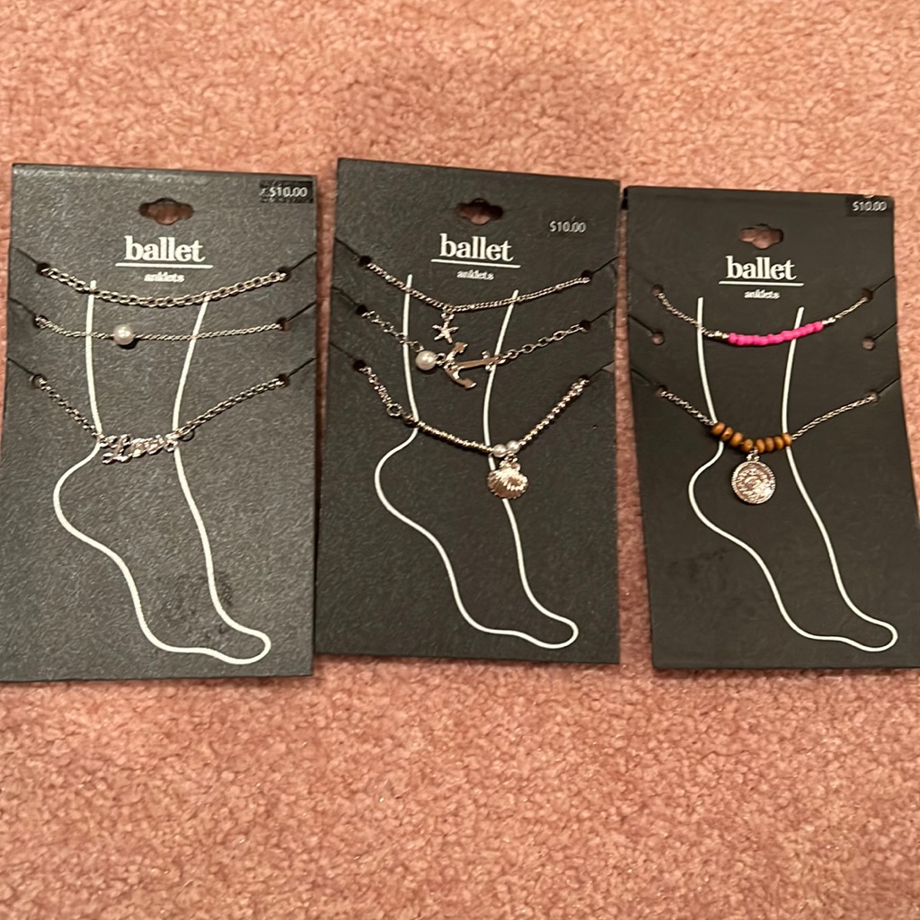 Nwt 8pc Adjustable Boho Anklets